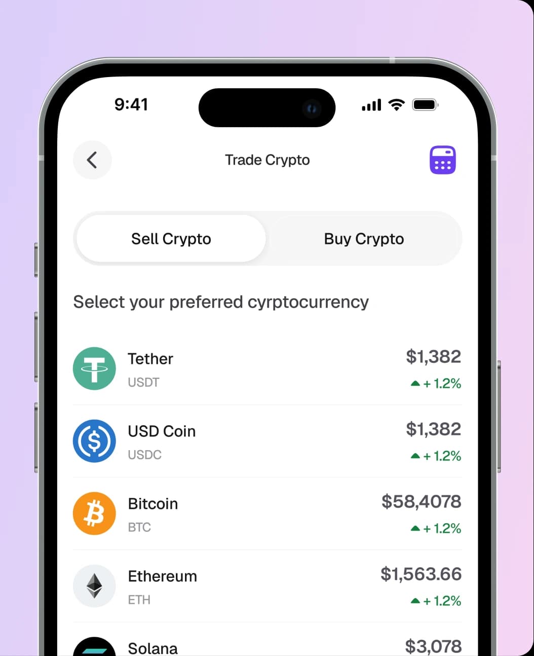 phone showing crypto